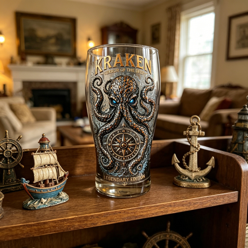 Retro Kraken Octopus Compass G - Vintage Collectible Glassware 评论和价格