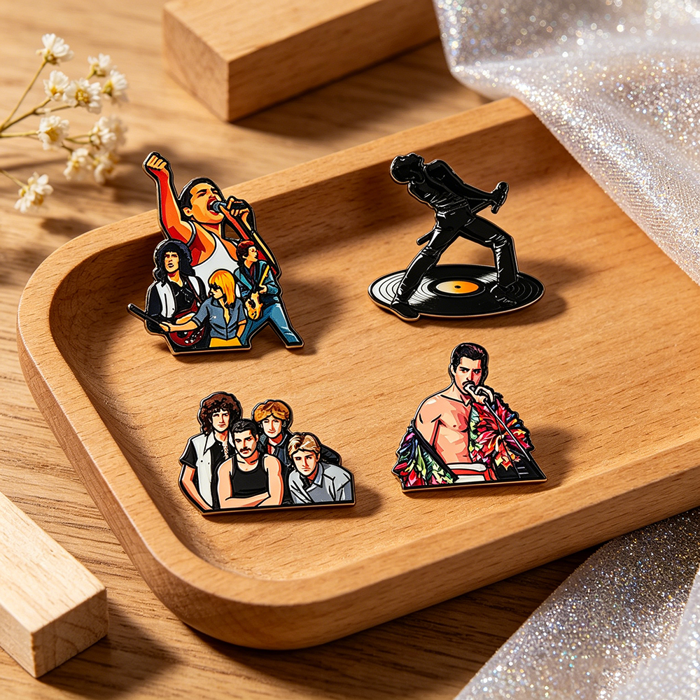 4pcs Classic Rock Band Enamel  - Vintage Item 评论和价格