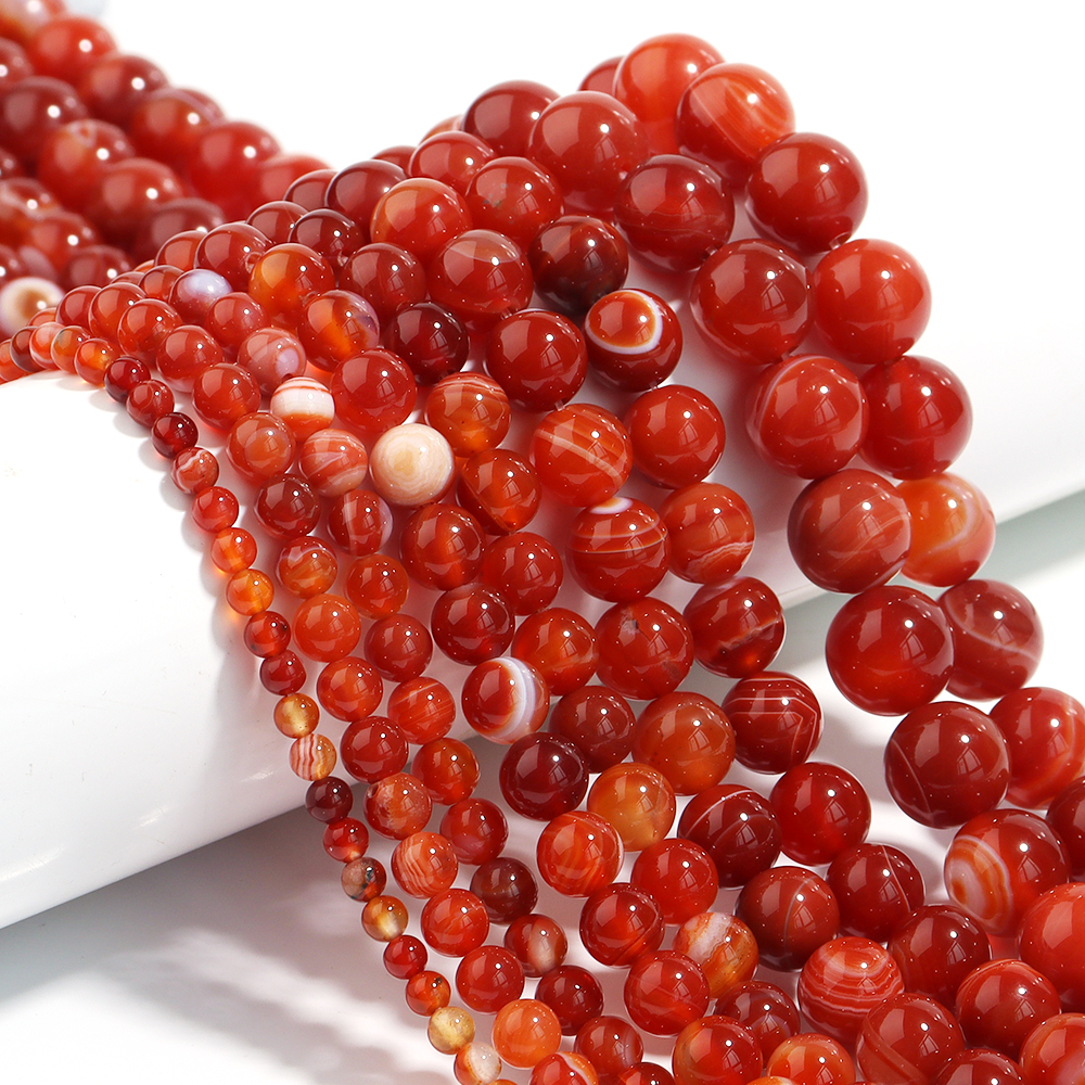 1 Strand Red Striped Agate Nat - Vintage Collectible Item 评论和价格